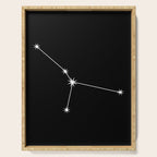 Cancer Zodiac Star Constellation Line Art Black Serving Tray Gallery Image 1