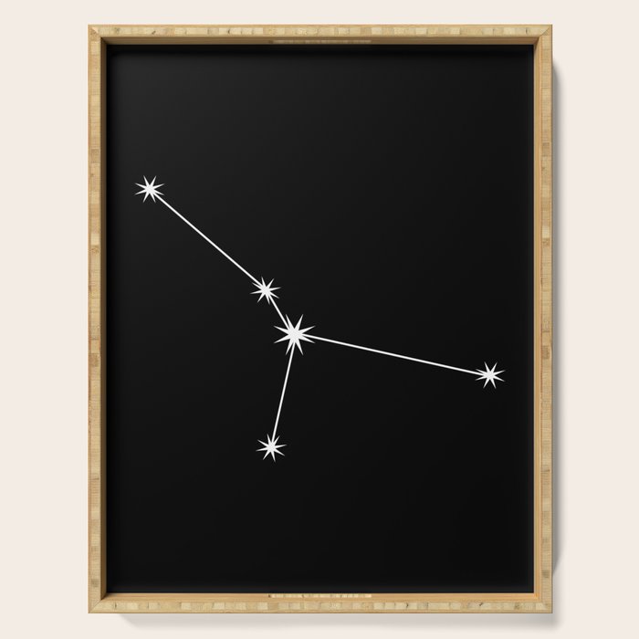 Cancer Zodiac Star Constellation Line Art Black Serving Tray Gallery Image 1