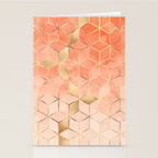 Soft Peach Gradient Cubes Stationery Card Gallery Image 2