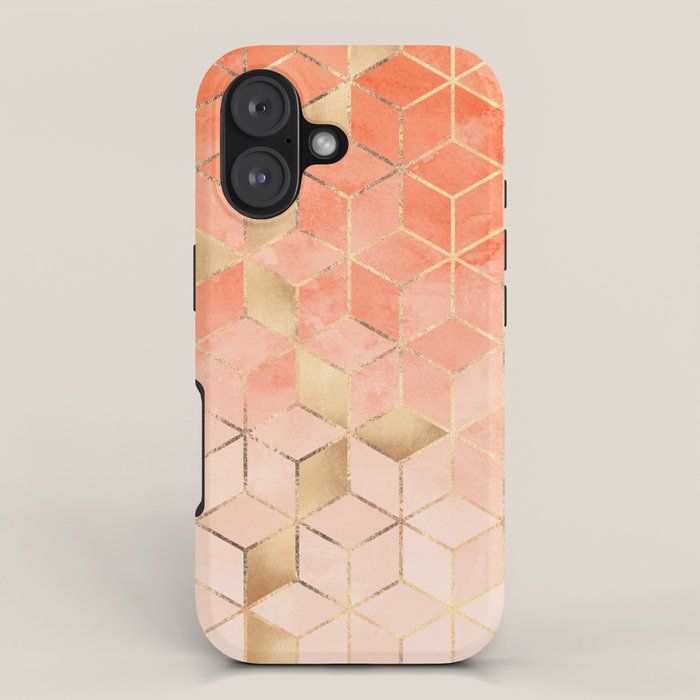 Soft Peach Gradient Cubes iPhone Case Gallery Image 1