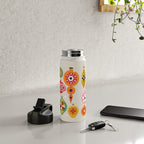 Christmas Tree Retro Ornaments Water Bottle Gallery Image 4