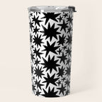 Black and white star shape pattern Travel Mug Gallery Image 2