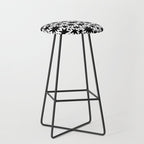 Black and white star shape pattern Stool Gallery Image 1