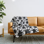 Black and white star shape pattern Throw Blanket Gallery Image 1