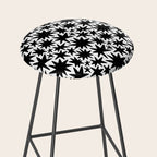 Black and white star shape pattern Stool Gallery Image 2