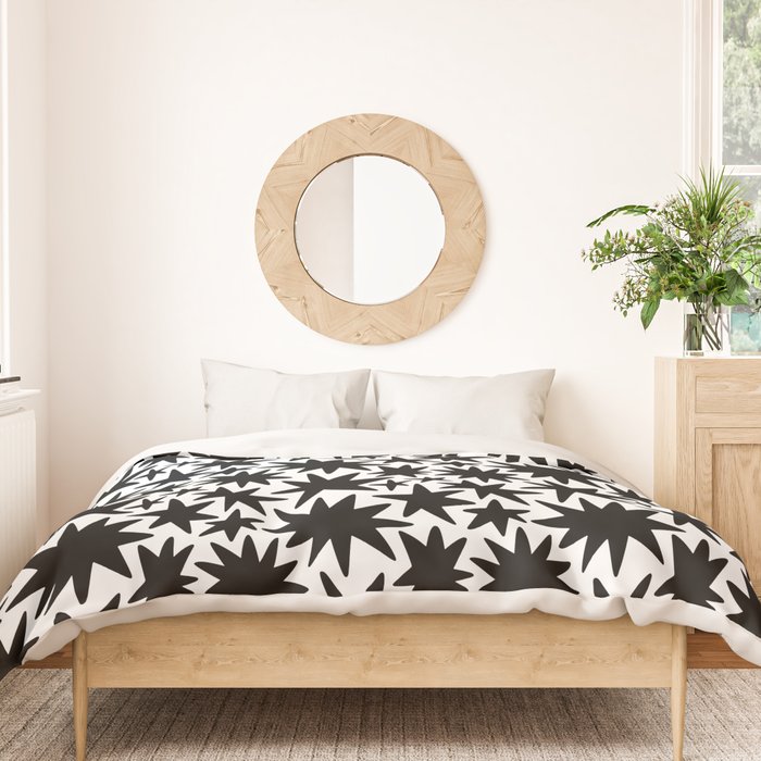 Black and white star shape pattern Duvet Cover Gallery Image 3