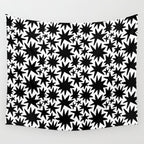 Black and white star shape pattern Wall Tapestry Gallery Image 4