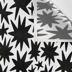 Black and white star shape pattern Wall Tapestry Gallery Image 3