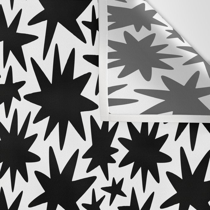Black and white star shape pattern Wall Tapestry Gallery Image 3