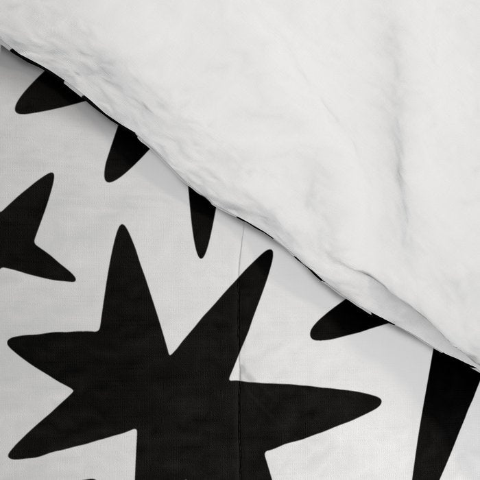 Black and white star shape pattern Comforter Gallery Image 4
