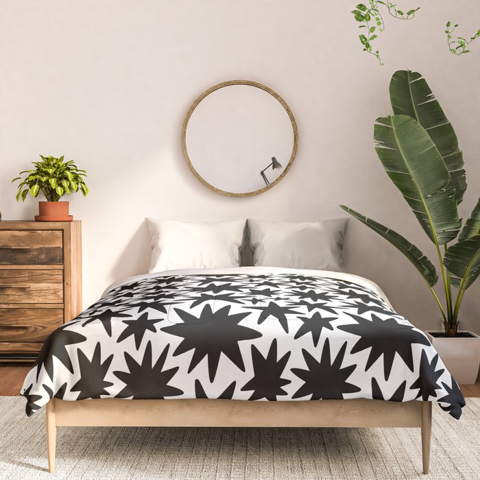 Black and white star shape pattern Comforter Gallery Image 3