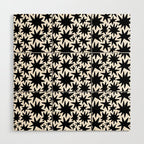 Black and white star shape pattern Wood Wall Art Gallery Image 1