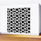 Black and white star shape pattern Wall Mural Gallery Image 2