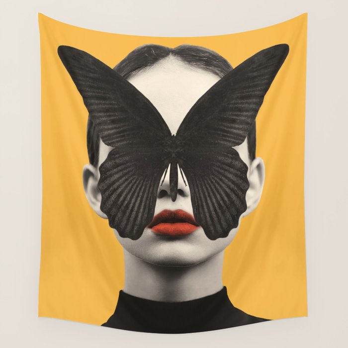 BLACK BUTTERFLY 2 Wall Tapestry Gallery Image 4