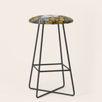 Gustav Klimt Style Cat with Blue and Gold Spots Stool Gallery Image 1