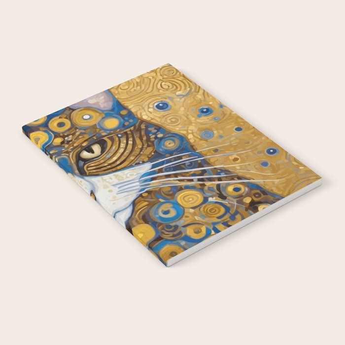 Gustav Klimt Style Cat with Blue and Gold Spots Notebook Gallery Image 1