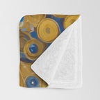 Gustav Klimt Style Cat with Blue and Gold Spots Throw Blanket Gallery Image 3