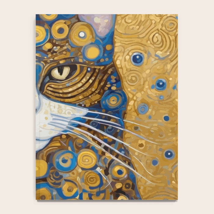 Gustav Klimt Style Cat with Blue and Gold Spots Notebook Gallery Image 4