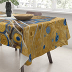 Gustav Klimt Style Cat with Blue and Gold Spots Tablecloth Gallery Image 3