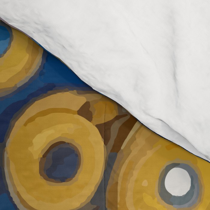 Gustav Klimt Style Cat with Blue and Gold Spots Comforter Gallery Image 4