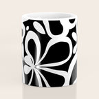 Abstract black and white flower art pattern Coffee Mug Gallery Image 4