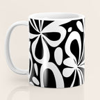 Abstract black and white flower art pattern Coffee Mug Gallery Image 3