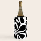 Abstract black and white flower art pattern Wine Chiller Gallery Image 1