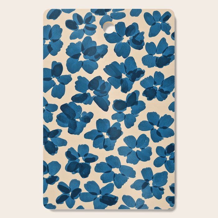 Deep Blue Flowers Cutting Board Gallery Image 1