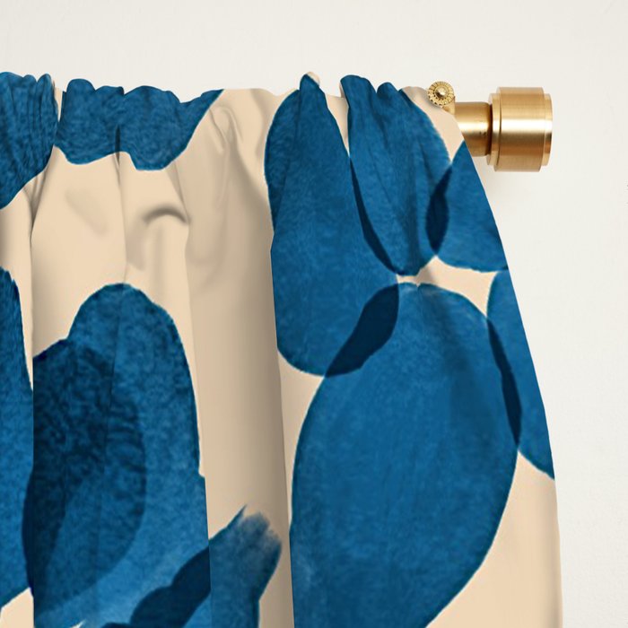 Deep Blue Flowers Window Curtain Gallery Image 2