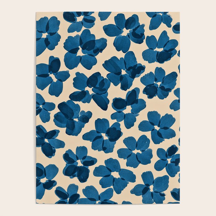 Deep Blue Flowers Poster Gallery Image 4