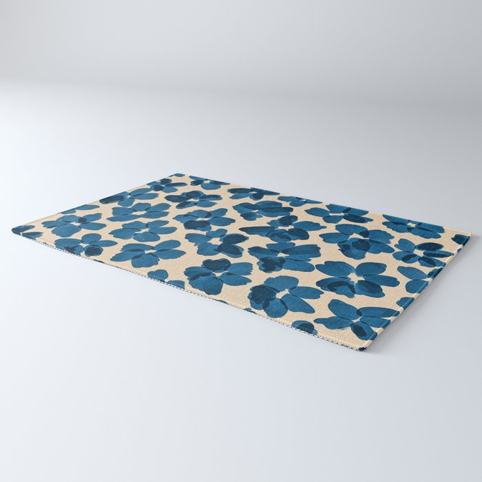 Deep Blue Flowers Rug Gallery Image 3