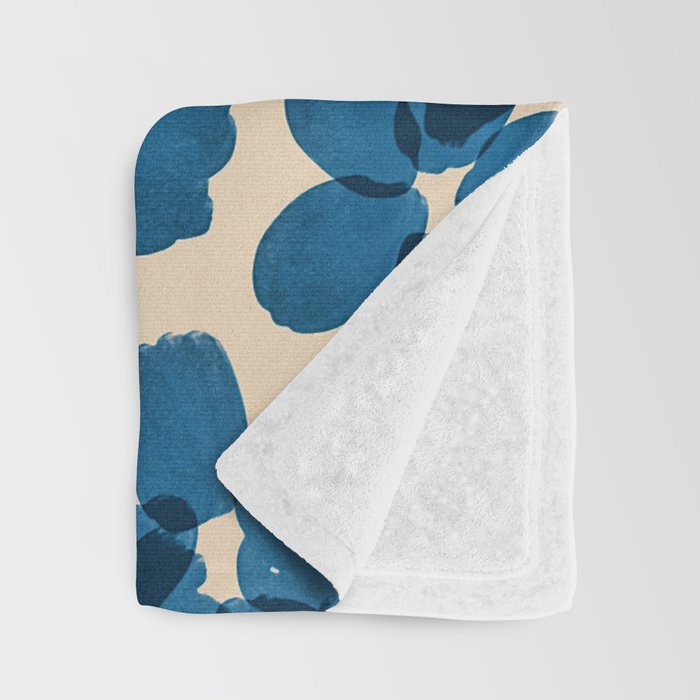 Deep Blue Flowers Throw Blanket Gallery Image 3