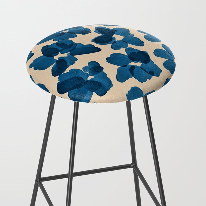 Deep Blue Flowers Stool Gallery Image 2