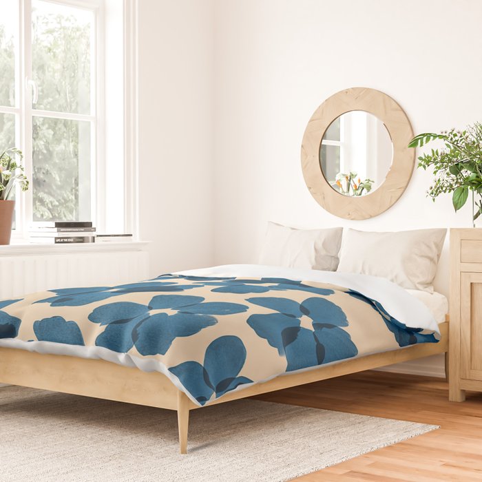 Deep Blue Flowers Duvet Cover Gallery Image 2