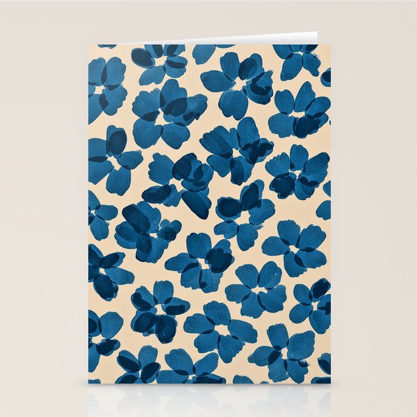Deep Blue Flowers Stationery Card Gallery Image 2