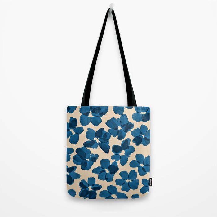 Deep Blue Flowers Tote Bag Gallery Image 2