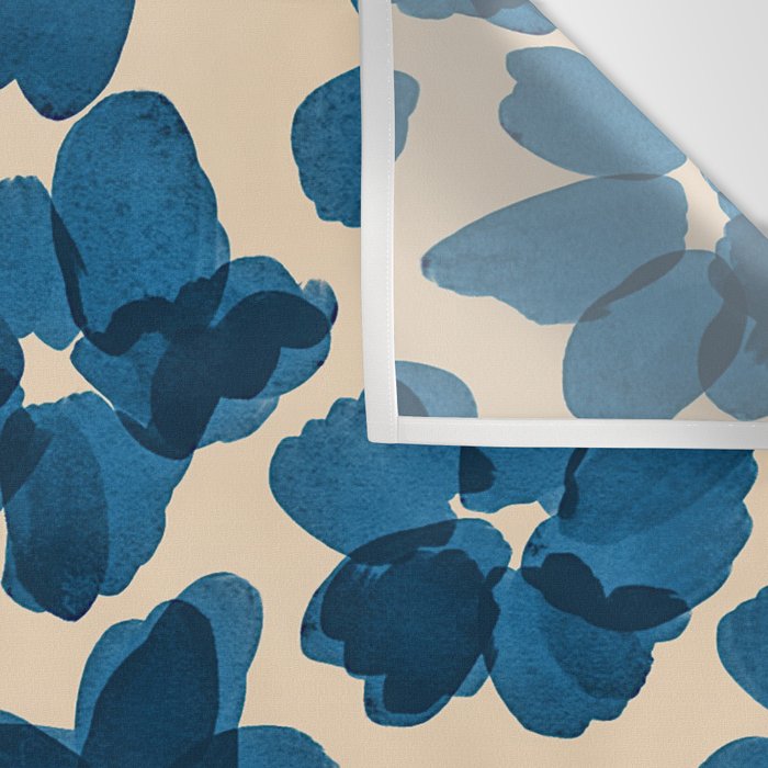 Deep Blue Flowers Wall Tapestry Gallery Image 3