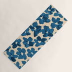 Deep Blue Flowers Yoga Mat Gallery Image 1