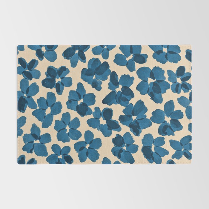 Deep Blue Flowers Rug Gallery Image 2