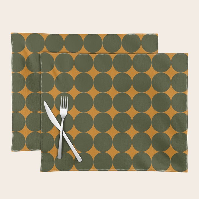 Circles/Sparks (Olive & Orange) Placemat Gallery Image 1