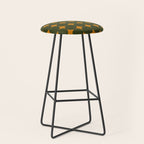 Circles/Sparks (Olive & Orange) Stool Gallery Image 1