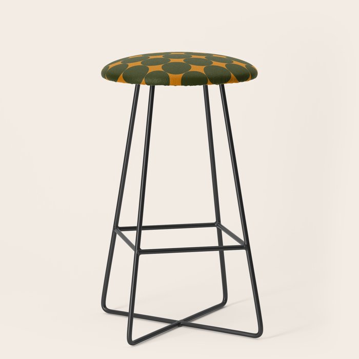 Circles/Sparks (Olive & Orange) Stool Gallery Image 1
