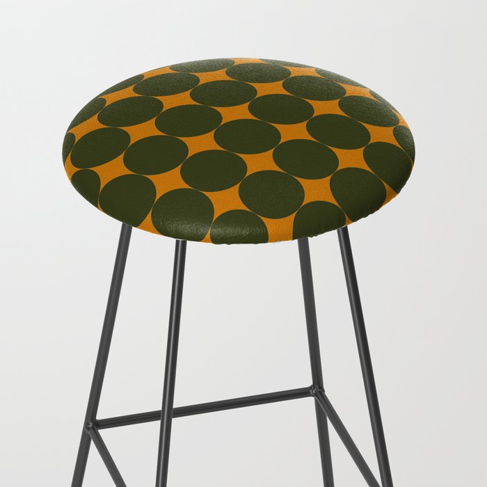 Circles/Sparks (Olive & Orange) Stool Gallery Image 2