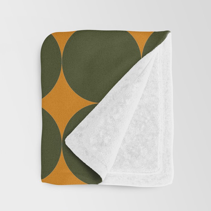 Circles/Sparks (Olive & Orange) Throw Blanket Gallery Image 3