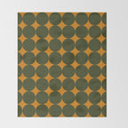 Circles/Sparks (Olive & Orange) Throw Blanket Gallery Image 2