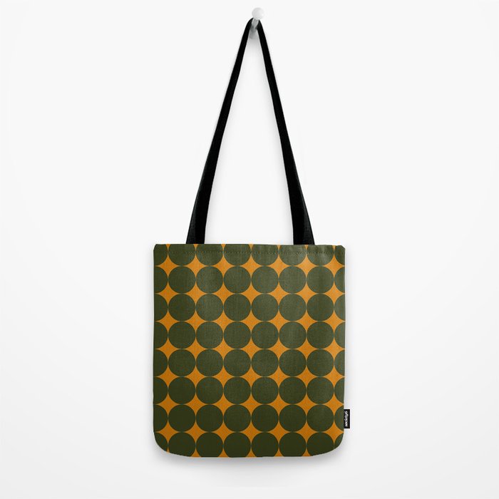 Circles/Sparks (Olive & Orange) Tote Bag Gallery Image 2