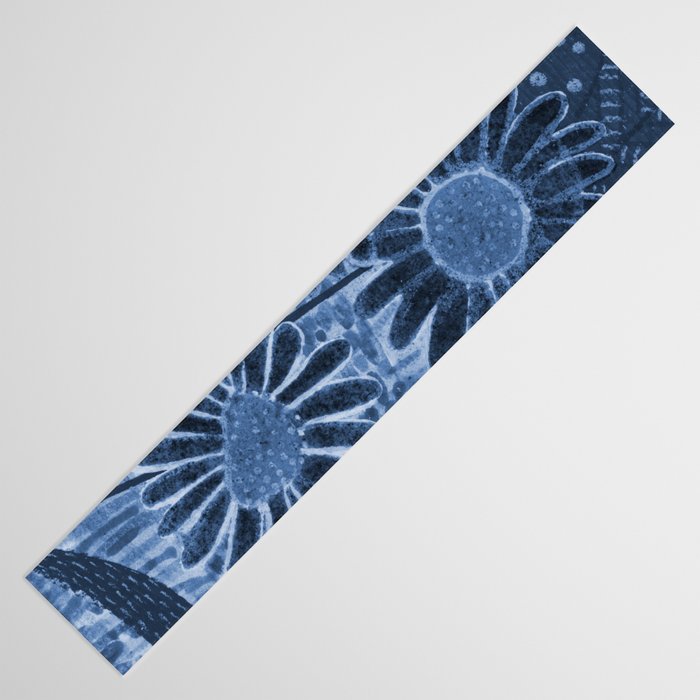 Daisies in Country Field Painting in Navy Blue Table Runner Gallery Image 3