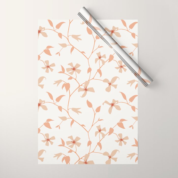 Floral Clematis Vine Wrapping Paper Gallery Image 1