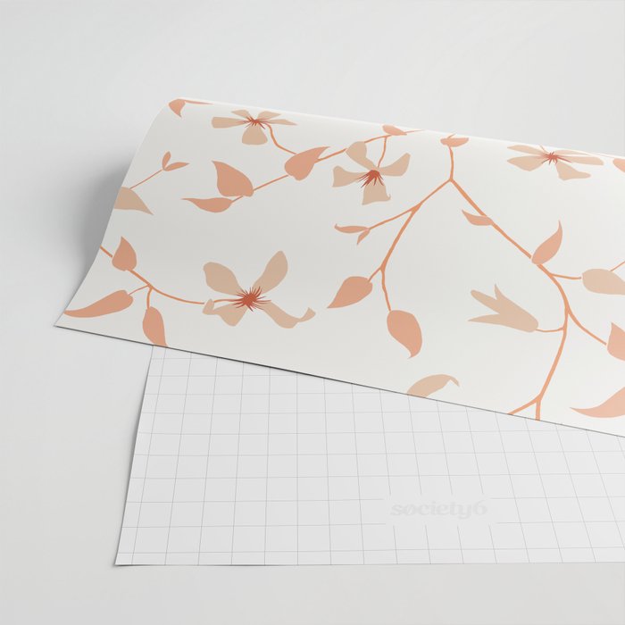 Floral Clematis Vine Wrapping Paper Gallery Image 2