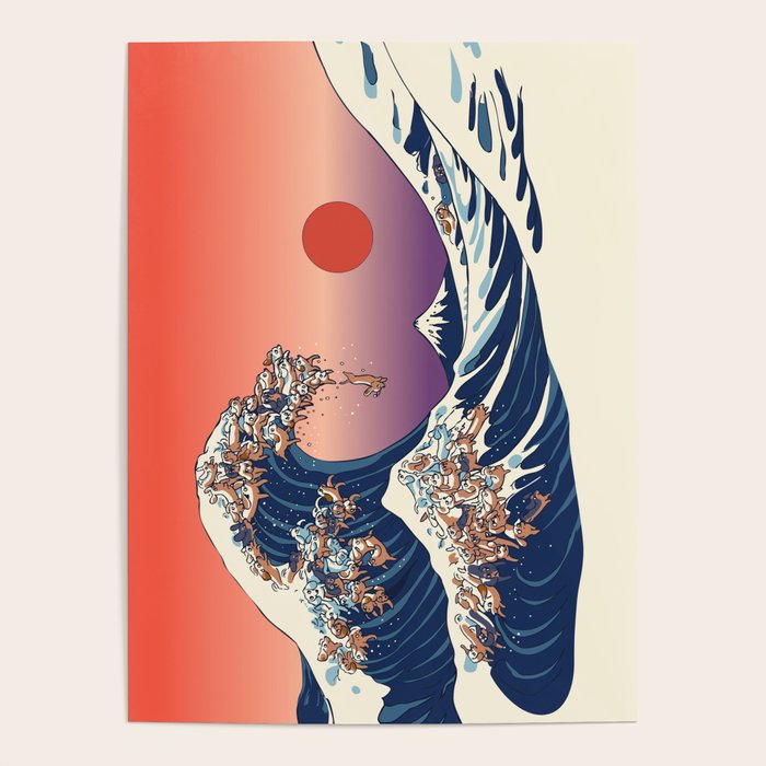 The Great Wave of Dachshunds Poster Gallery Image 1